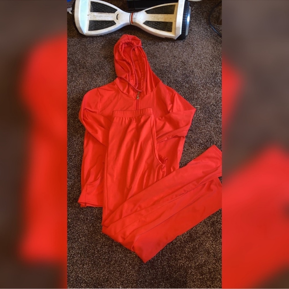 Red Hoodie and Jogger Set